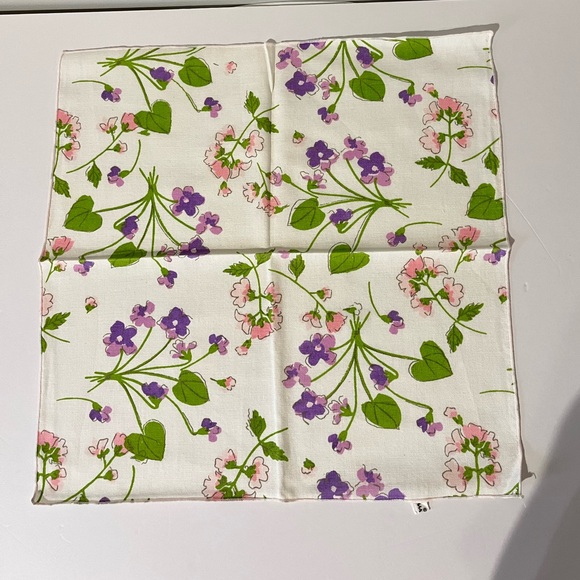 Vintage Vera Neumann Floral Napkin Cotton Linens Set Vintage MCM Flower 70s 60s - Picture 11 of 15
